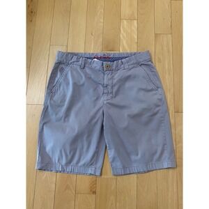 Robert Graham Shorts‎ Mens 34 Purple Grey Classic Fit Embroidered Logo Chino